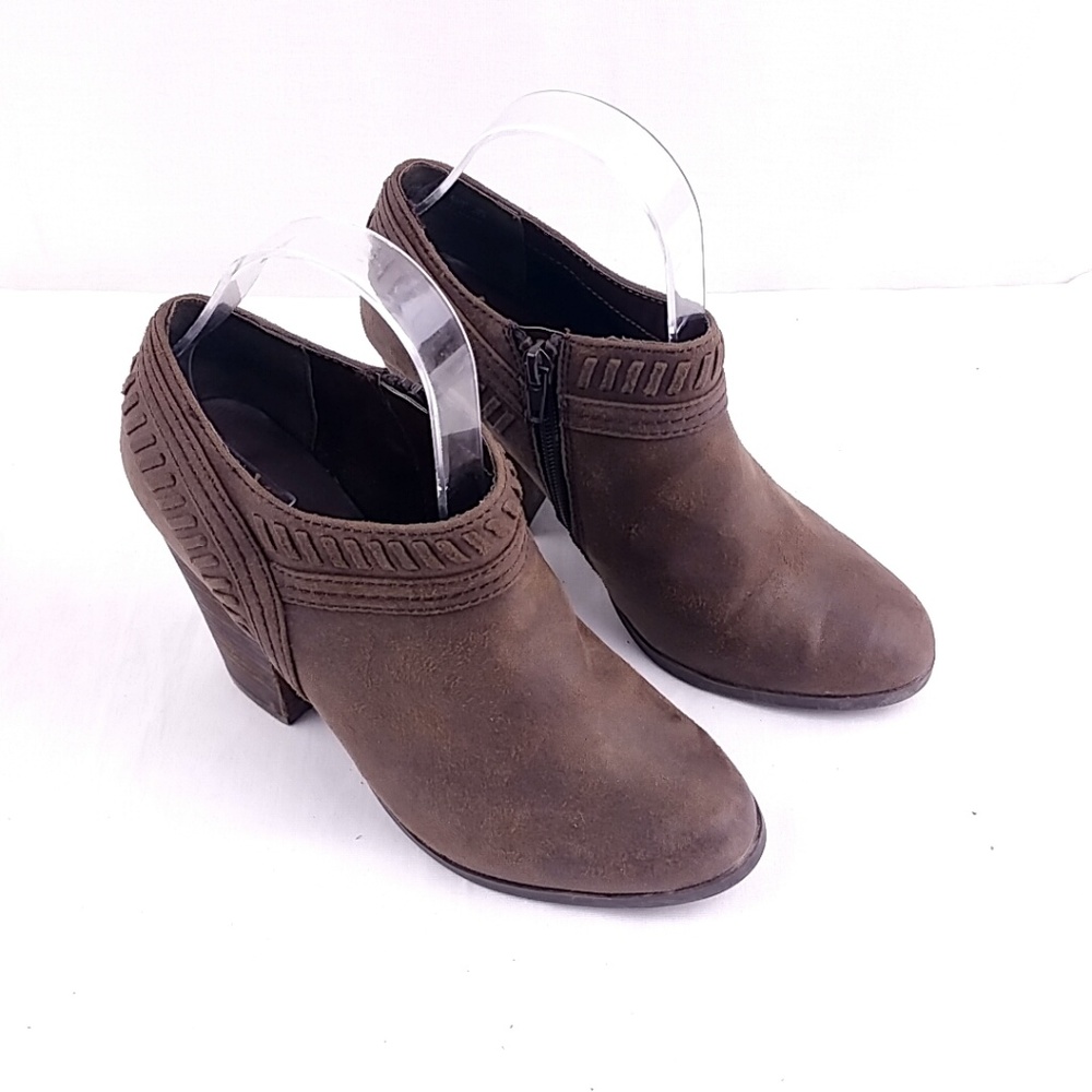 Carlos Rollins Booties Brown Faux Suede Sh67